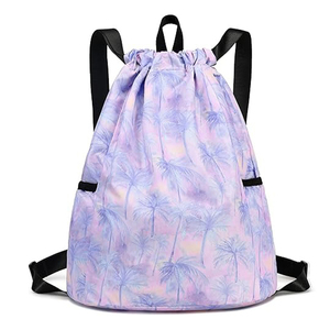 New Quality Water Resistant Sports Gym Sack <b>Drawstring</b> <b>Backpacks</b> Reusable Polyester Promotion Gym <b>Drawstring</b> Bag - Product Image 3