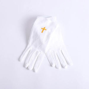 Guantes Tradicionales de Algodón para Ceremonias Formales, Accesorios de Uniforme Fraternal Blancos, Suaves al Tacto - Product Image 1