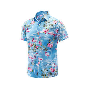 เสื้อฮาวายชาย แขนสั้น ลายเพสลีย์ ผ้าถัก คอปกพับได้ ระบายอากาศดี เป็นมิตรกับสิ่งแวดล้อม เหมาะสำหรับใส่ในฤดูร้อน ผลิตจากโพลีเอสเตอร์ 100% - Product Image 1