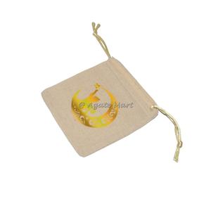 Sac d'emballage de cadeau imprimé de message et de conception personnalisés de cordon de coton de qualité supérieure Shree Yantra Mandala sac imprimé - Product Image 6