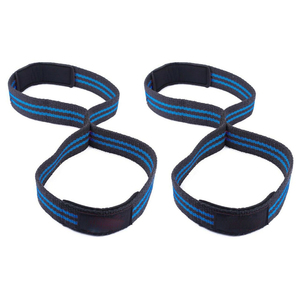 Sangle de levage en néoprène bleu, forme figure 8, haute élasticité, réglable, pour la musculation en salle de sport, unisexe - Product Image 5