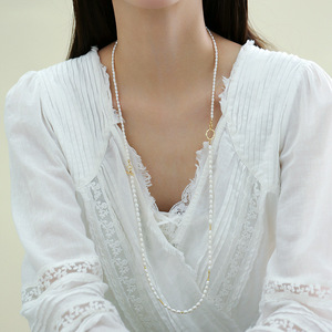 สร้อยคอจี้ไข่มุกแท้ธรรมชาติ ดีไซน์สวยหรู สไตล์ใหม่ ยอดนิยมสำหรับผู้หญิง ประดับด้วยเงินแท้ ดีไซน์ประณีต เหมาะสำหรับใส่ที่ไหปลาร้า - Product Image 4