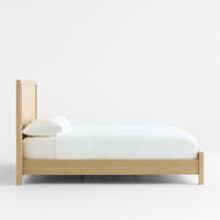 Cadre de lit en bois massif pliable et sculpté à la main, style moderne |   Meubles de chambre à coucher finition chêne clair KD Inde