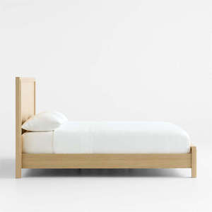 Contemporary Flat Pack Wooden Bed Frame | KD <b>Light</b> <b>Oak</b> Finish Bedroom Furniture India - Product Image 4