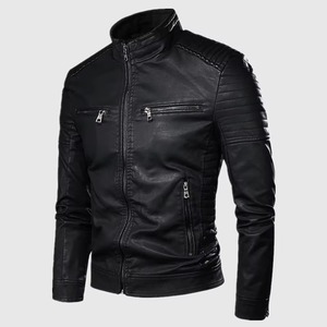 Veste en cuir d'agneau véritable noire de haute qualité pour hommes / Vestes en cuir pour hommes / Vestes en cuir pakistanaises pour hommes - Product Image 4