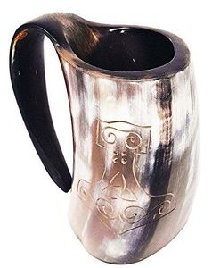 Natural Buffalo Horn Mug Viking Drinking and <b>Beer</b> Mug Hot Quality with Wood Hand Grip Best Selling - Product Image 4