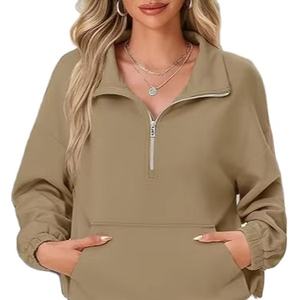 Sudadera pulóver polar de cuello redondo para mujer de calidad superior - Product Image 1