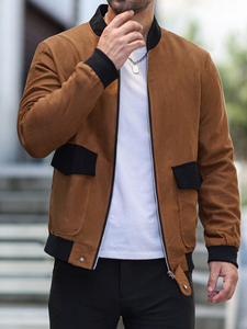 Nouvelle veste de basket-ball en coton d'hiver pour hommes, veste varsity pour femmes, veste de couple avec broderie et manches en cuir PU - Product Image 6