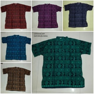 แขนสั้นพิมพ์ลายซิลค์สกรีนพิมพ์ลายบนผ้าคอตตอนอินเดียและปากีสถาน - Product Image 1