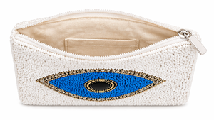 Beaded Coin Purse Handmade Decorative Coin Holder for Everyday Use Handmade Evil Eye Beaded Coin <b>Pouch</b> | White <b>Zip</b> Purse - Product Image 6