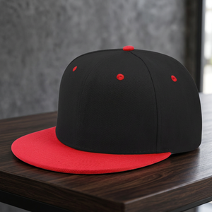 Gorra Unisex Negra y Roja Ajustable con Cierre a Presión, de Algodón Transpirable, Estilo Urbano, Casual, para Exteriores, para Adultos, para las Cuatro Estaciones - Product Image 2