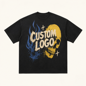 Camiseta Casual Oversize con Estampado Frontal de Graffiti y Eslogan, 100% Algodón, Estilo Streetwear Desgastado, de Gran Gramaje, Unisex para Hombre y Mujer - Product Image 3