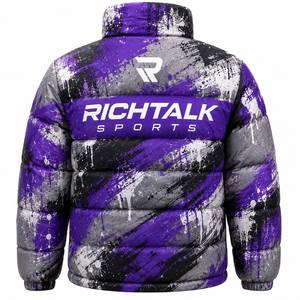 Breathable Stand Winter Puffer Jacket for <b>Men</b> Front Logo 100% Polyester Eco-Friendly Low MOQ Best Selling Made Pakistan for - Product Image 2