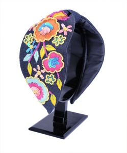 Serre-tête rembourré de qualité supérieure, large, léger et confortable, brodé, pour femmes et filles, accessoire pour cheveux - Product Image 5