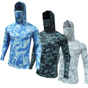 Camisa de Pesca con Capucha de Manga Larga para Hombre, Camuflaje, Secado Rápido, UPF 50, Top Deportivo para Exteriores - Product Image 1