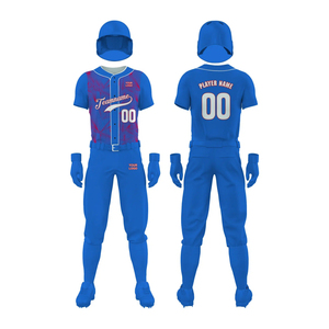 Maillot de baseball personnalisé 100 % polyester, léger, antibactérien, respirant, séchage rapide, dégradé de couleurs pour équipe - Product Image 6