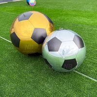 Ballon de football miroir gonflable or et argent, personnalisable, réfléchissant, pour événements et expositions commerciales