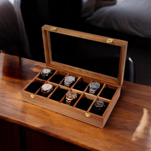 Caja Organizadora de Relojes de Madera con Ventana de Vidrio, Estuche de Madera para Guardar 12 Relojes de AYAANS - Product Image 6