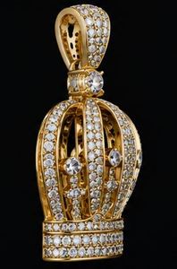 Collier pendentif couronne plaqué or argenté avec perle d'eau douce et chaîne à maillons en diamant taille brillant, bijoux pour homme pour anniversaire - Product Image 4
