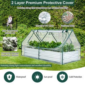 Fioriera Rialzata Zincata con Copertura a Serra 6 x 3 x 3 Piedi per Aiuole e Giardinaggio Esterno - Product Image 4