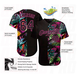 เสื้อเบสบอลแบบมืออาชีพสำหรับผู้ชายและเยาวชน ปักโลโก้ทีม ชื่อ และหมายเลข น้ำหนักเบา เหมาะสำหรับกีฬาซอฟต์บอล - Product Image 3