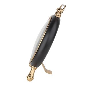 Timekeeper Square <b>Desk</b> <b>Clock</b> Gold Metal Silent Quartz Movement Art Deco Design Snooze Function - Product Image 4