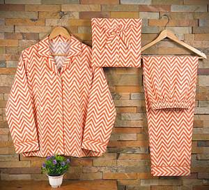 100% Cotton Stripe Orange Woven Solid Casual Pajama Set Hand Drawn Ultra-Soft Quick Dry Night Dress <b>Women</b> Breathable All Seasons - Product Image 2