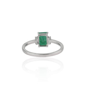 New Trilogy Design Octagon Shape Natural <b>Emerald</b> Gemstone Pure Solid 925 Sterling <b>Silver</b> <b>Ring</b> May Birthstone Fine Jewelry - Product Image 6