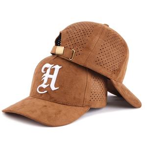 Casquette trucker en daim à 6 panneaux avec logo brodé, casquette ajustable à fermeture snapback pour adultes, tenue décontractée printemps-été unisexe - Product Image 6