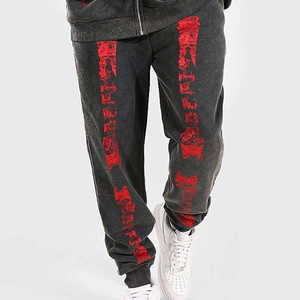 Ensemble de survêtement 100 % haute qualité pour homme, hiver, deux pièces, effet délavé, avec strass, fermeture éclair, pantalon de jogging et sweat à capuche - Product Image 3