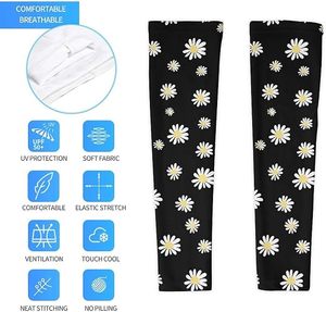 New Seamless Flower Printed Anti-Uv Arm Sleeves for <b>Cycling</b> and Outdoor Activities Spandex Polyester Compression Cooling - Product Image 3
