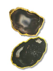 Wholesale Violet Agate <b>coaster</b> with Gold Edge Electroplated <b>coaster</b> Agate Slice for Office and Home Drink and Tea Cup Feng Shui - Product Image 5