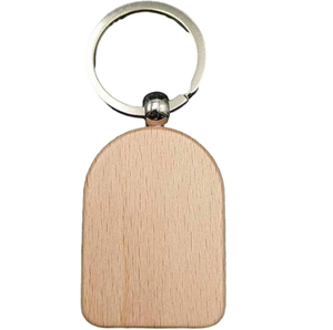 Wood Keychain Creative Modern Design Wooden <b>Square</b> Wood Keyring Metal Ring Attached Hot sale - Product Image 6