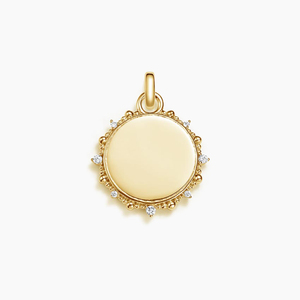 Collier avec pendentif en diamant sur chaîne trombone gravé avec initiales - Product Image 2