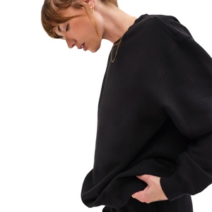 Femmes 300 Gsm Double Face Coton Ras Du Cou Sweats Unisexe Surdimensionné Pull À Capuche Hiver Avant Imprimé Goutte Épaule - Product Image 2