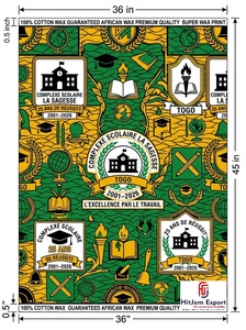 Premium African Wax Print Fabric Supplier Custom School Anniversary Convention Celebration Fabric Manufacturer OEM ODM - Product Image 4