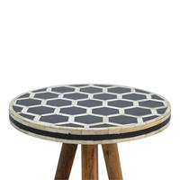 Tabourets Tambour Modernes Royal avec Incrustations de Nacre, Base Artisanale en MDF/Bois, Finition Résine Époxy, Idéal pour Écoles et Appartements