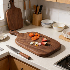 Planche à découper en bambou d'acacia écologique, mini planche rectangulaire pour fromage et pain, coffret cadeau, fête de famille, vacances, Noël, mariage - Product Image 1