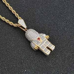 Collar con Colgante de Astronauta de Dibujos Animados en Plata con Moissanita, Micro Pavé, Joyería de Moda Hip Hop para Hombre, Regalo al por Mayor, Streetwear - Product Image 1
