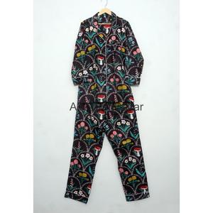 Conjunto de Pijama de 2 Piezas para Mujer, 100% Algodón, Estilo Floral Clásico Romántico Vintage de Lujo, Suave, Liso y Transpirable para Otoño e Invierno - Product Image 4