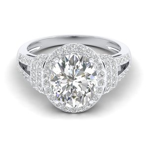 Anillos de compromiso REYES de lujo en plata de ley 925 con corte ovalado de moissanita de 4.63 quilates, joyería fina de diseñador hecha a mano para mujeres. - Product Image 1