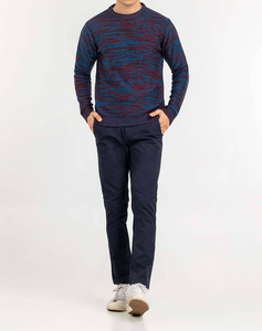 Suéter de Punto con Cuello Redondo y Manga Larga, Estilo Casual, de Poliéster y Algodón, Suéter de Punto Trenzado para Hombre - Product Image 1