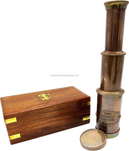 Hải lý Thuyền Trưởng spyglass Brass cầm tay Kính thiên văn Antique kết thúc chức năng cho cướp biển trong một hộp gỗ ngoài trời sử dụng kính thiên văn - Product Image 1