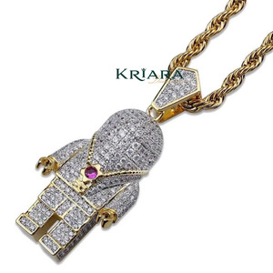 Colgante de Diamantes Cultivados en Laboratorio, Estilo Hip Hop, Plateado, Unisex, Corte Brillante Redondo - Product Image 3
