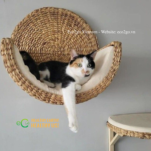 Vida Natural para Mascotas |   Cama para Mascotas Ovalada Tejida a Mano de Jacinto de Agua |   Pedidos al por mayor y personalizados desde Vietnam - Product Image 3