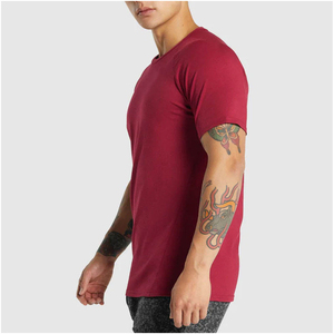 T-shirt de sport ample en tricot épais Spandex/Polyester, coupe ajustée, épaules tombantes, style streetwear, pour la gym, avec impression par transfert thermique - Product Image 1