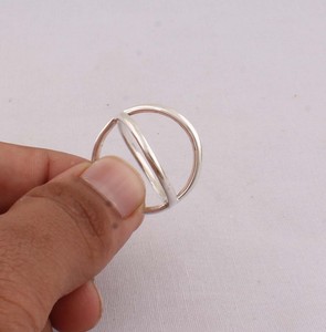 Solid 925 Sterling <b>Silver</b> Minimalist Band <b>Ring</b> Vintage Style Plain <b>Silver</b> Band <b>Men</b> and Women Handcrafted Boho Stackable Band - Product Image 3