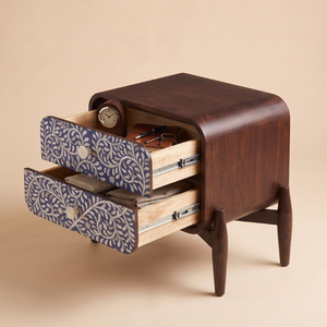 Table de chevet en os incrusté de haute qualité au design moderne avec motif floral pour la décoration de la maison par Vikis Arts - Product Image 5