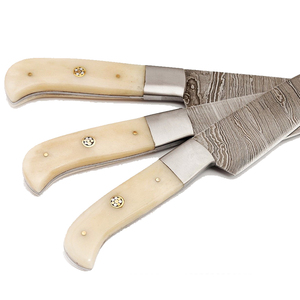 Couteau de cuisine en acier Damas de qualité supérieure avec manche confortable pour trancher, hacher, couper en dés et utilisation générale en cuisine - Product Image 4