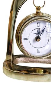 Reloj de Escritorio de Latón con Diseño Circular, Estilo Moderno, Movimiento Digital, Retroiluminación Silenciosa, Visualización de Agujas, Funciona con Batería - Product Image 3